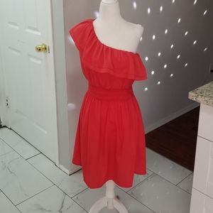 Coral Pink Dress Size Medium one armed NWOT